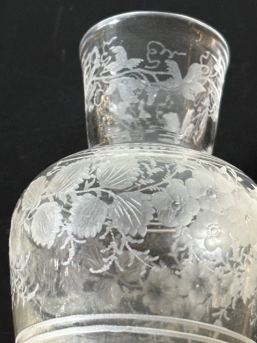 Vases "allégorie de l’Amérique" bronze doré et cristal -photo-2