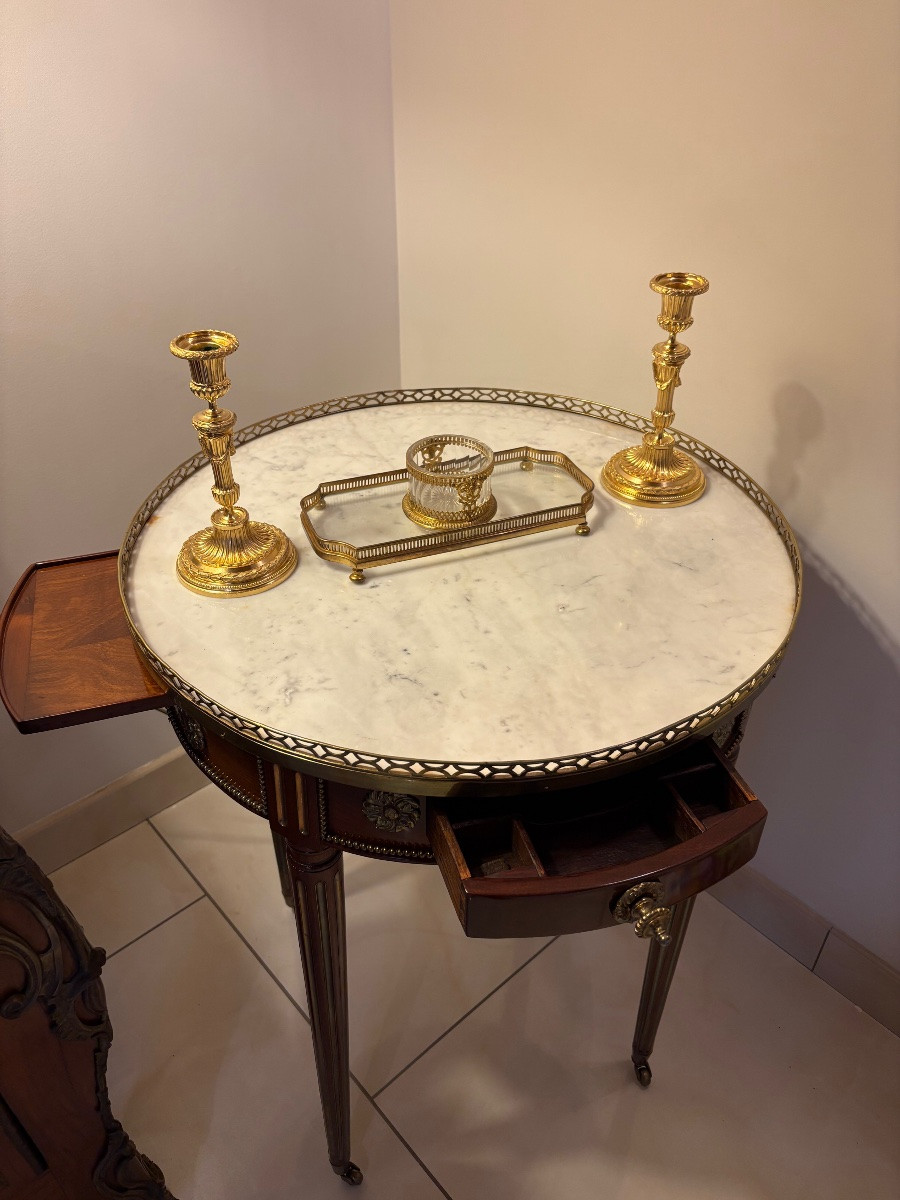 Table bouillotte d’époque Louis XVI -photo-3