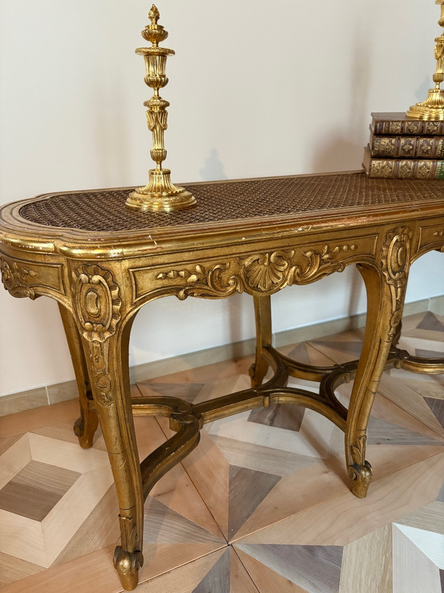 Regency Bench In Gilded Wood -photo-1