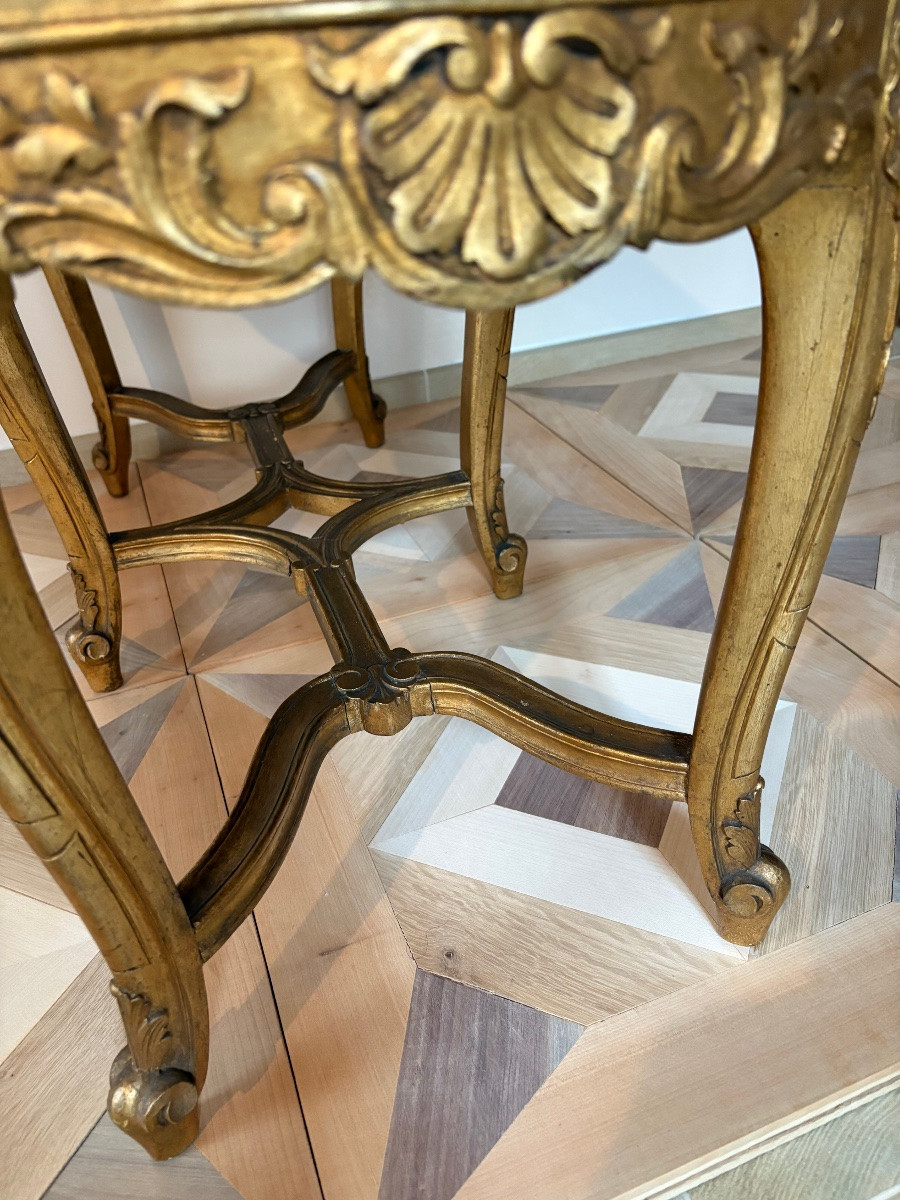 Regency Bench In Gilded Wood -photo-2