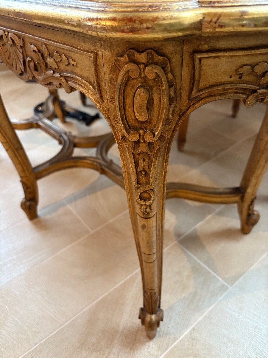 Regency Bench In Gilded Wood -photo-4