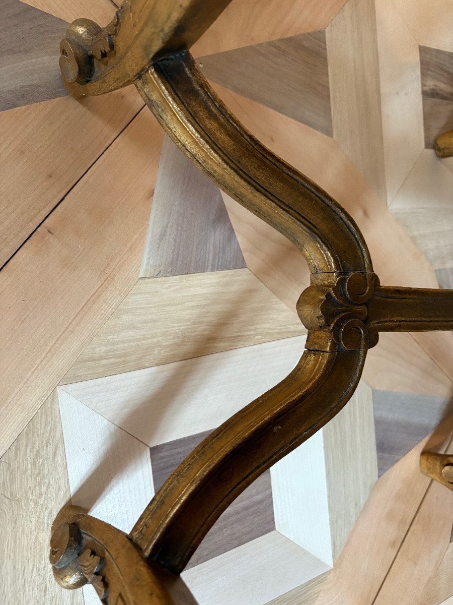 Regency Bench In Gilded Wood -photo-5