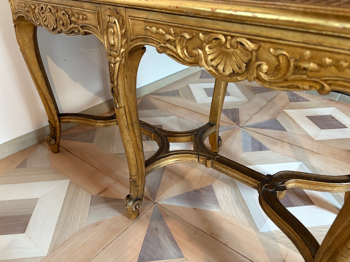 Regency Bench In Gilded Wood -photo-6