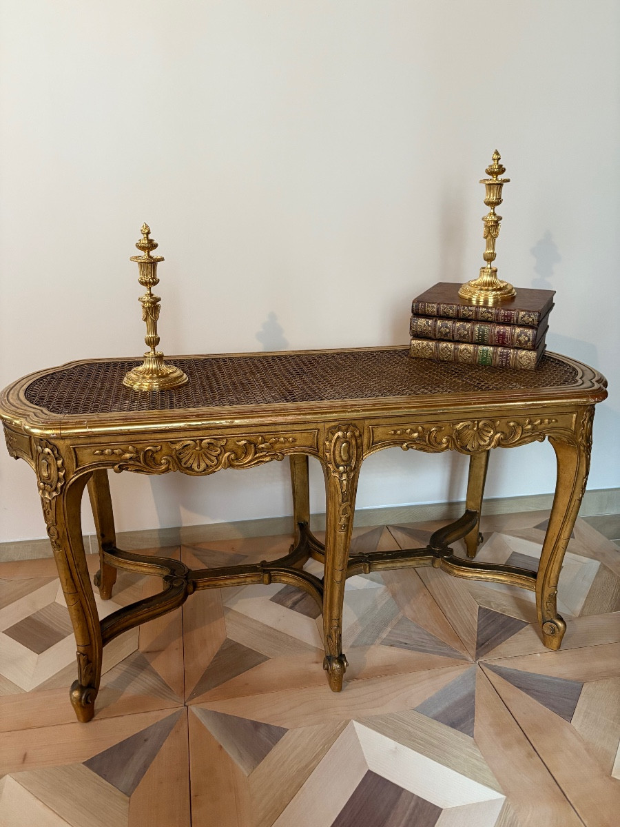 Regency Bench In Gilded Wood 