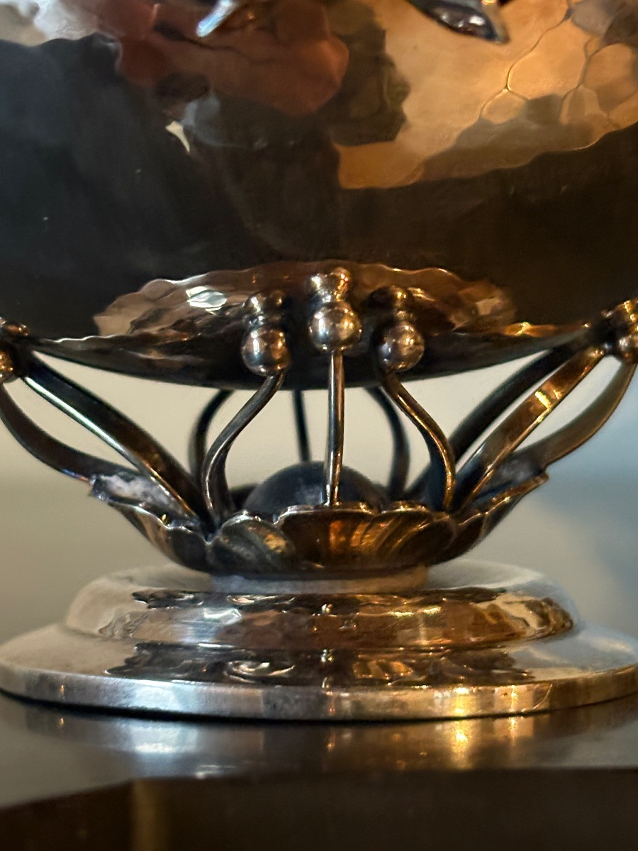 Solid Silver Georg Jensen Sugar Bowl -photo-4