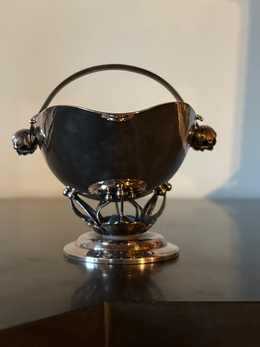 Solid Silver Georg Jensen Sugar Bowl -photo-1