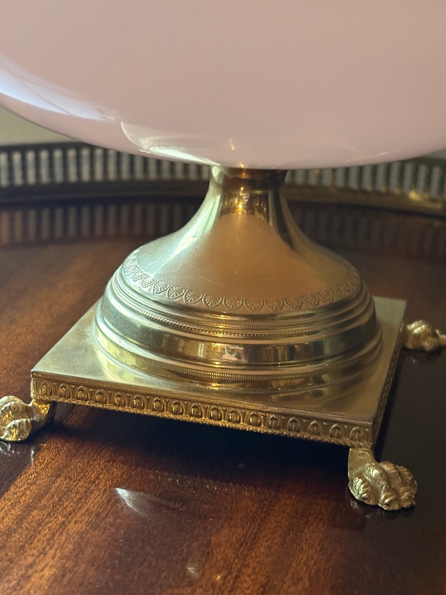 Opaline Glass Bowl On A Gilt Bronze Mount -photo-3