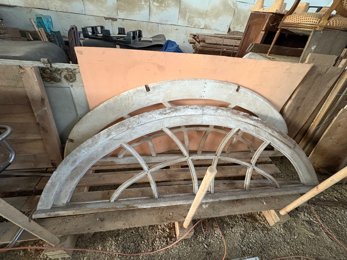Large Arched Oak Transoms, 19th Century-photo-3