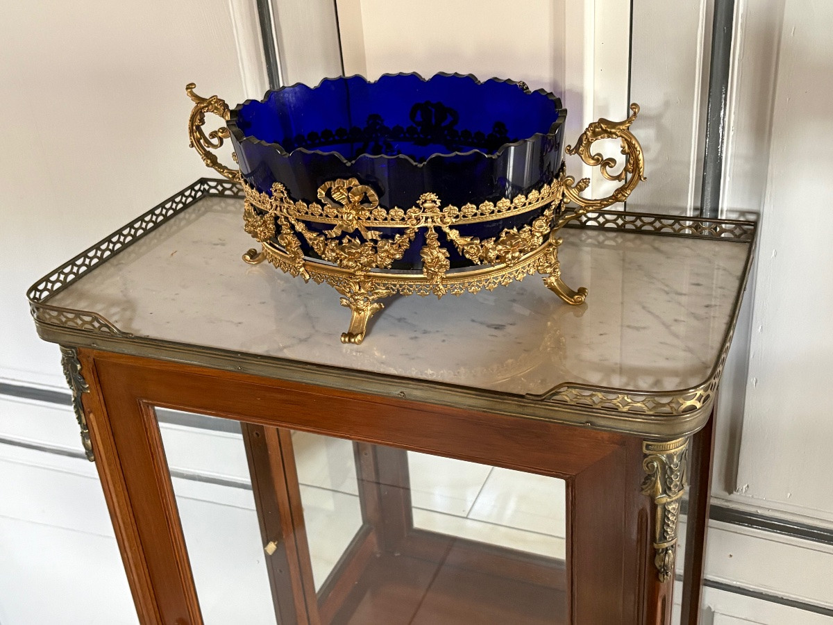 Petite vitrine Louis XVI en acajou-photo-1