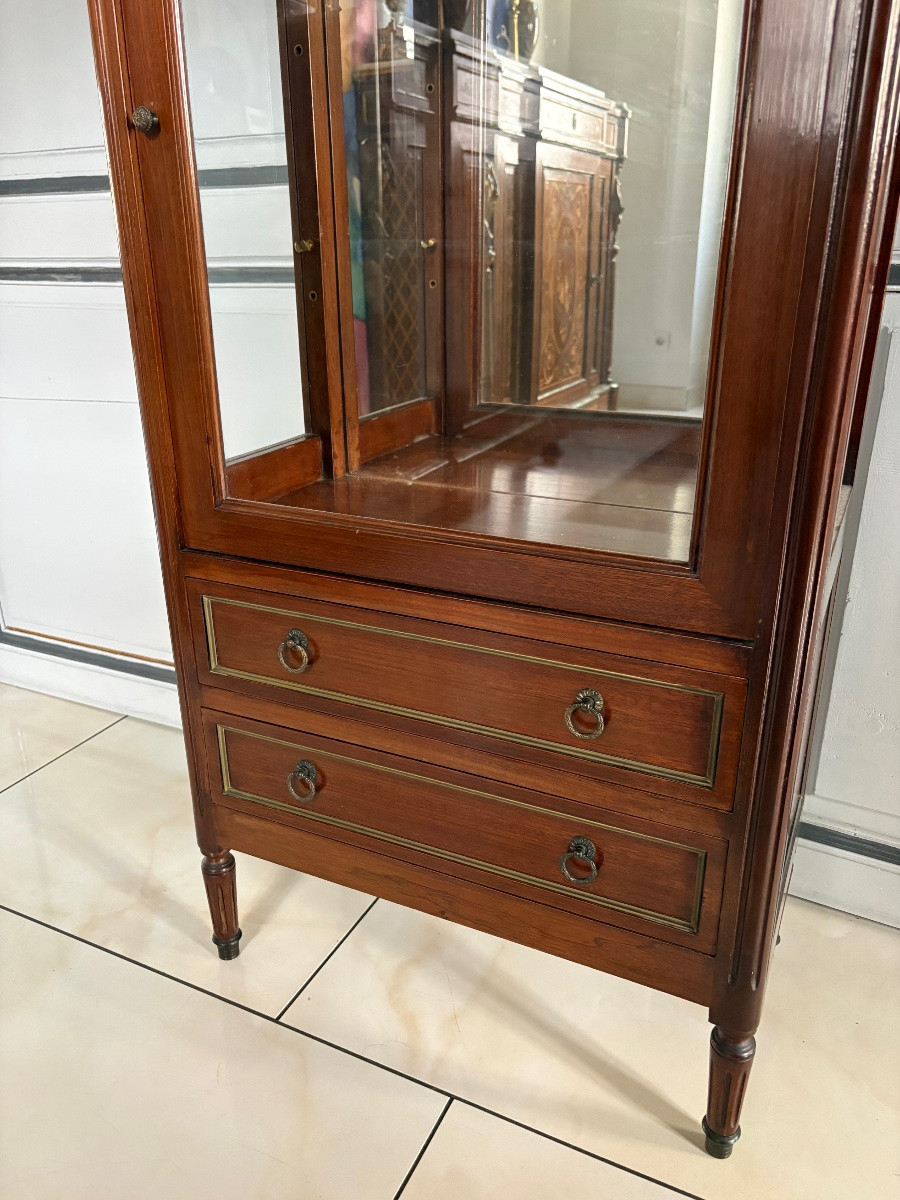 Petite vitrine Louis XVI en acajou-photo-2