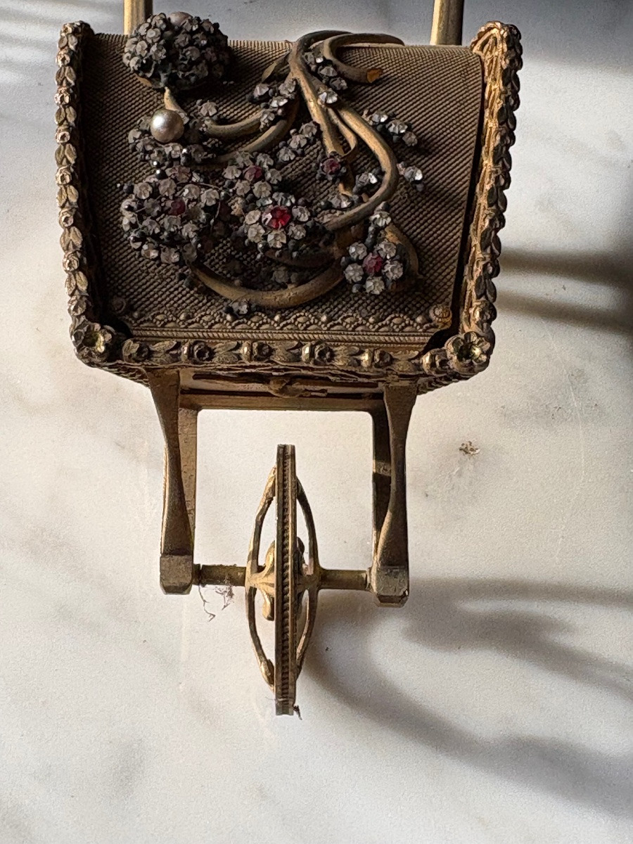 Gold-plated Bronze Wheelbarrow Jewelry Box -photo-2