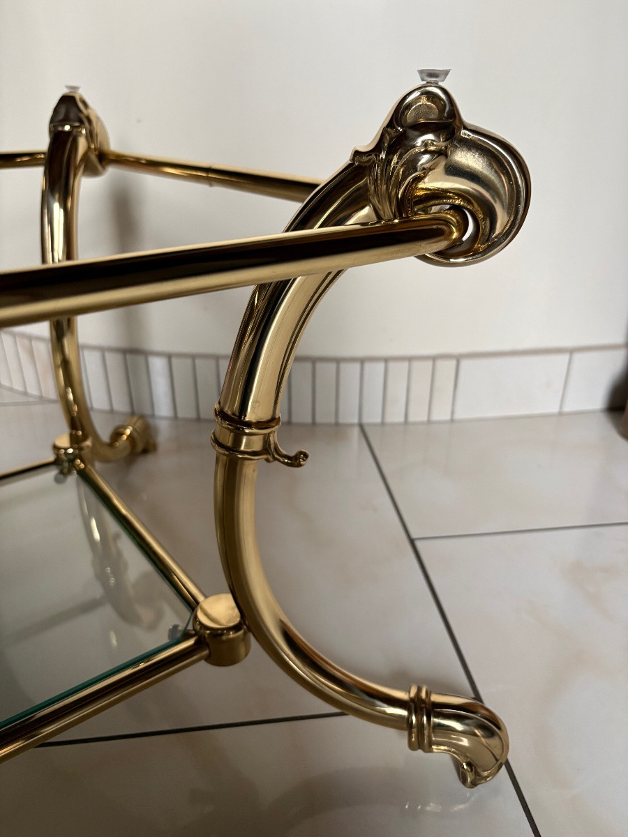 Brass Coffee Table Decorated With Parrots -photo-1