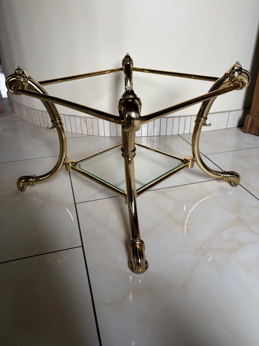 Brass Coffee Table Decorated With Parrots -photo-3