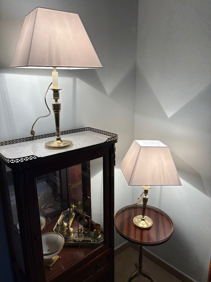 Bougeoirs lampes d’époque Louis XVI XVIIIe