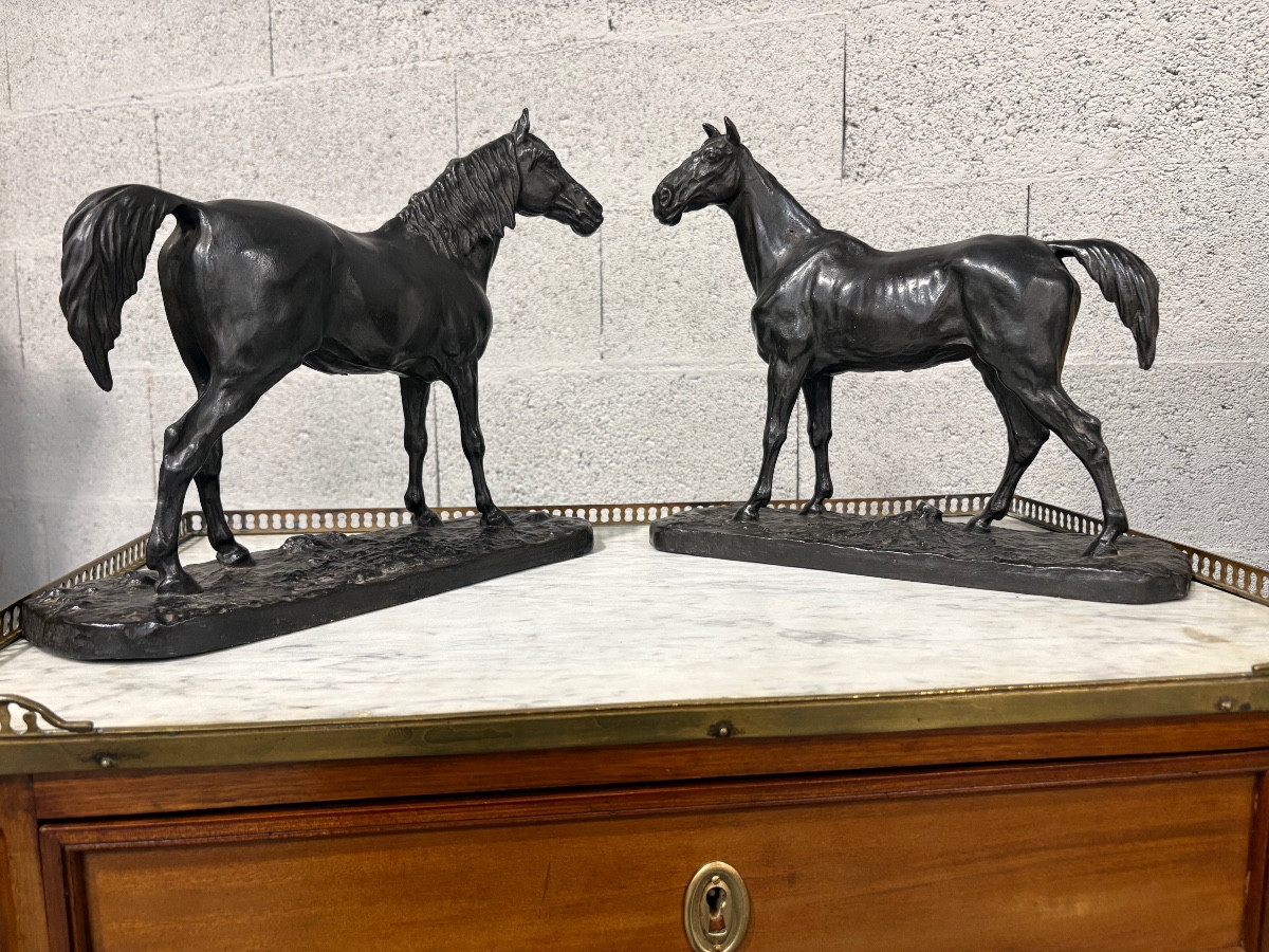 Sculptures étalon et sa jument 