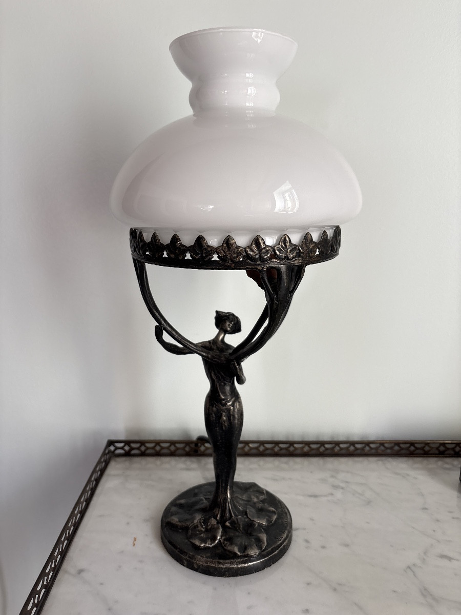 Art Nouveau Woman's Lamp "the Lights Of Nancy" 1900