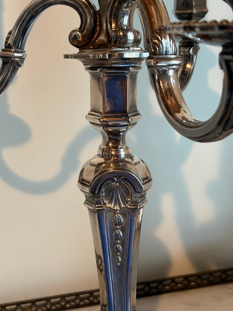 Chandelier lampe de style Louis XIV Saglier orfèvrerie -photo-4