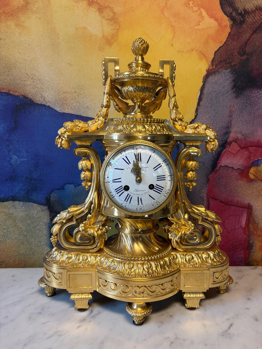 Louis XVI Ormolu Mantel With Mercury Ernest Royer-photo-2