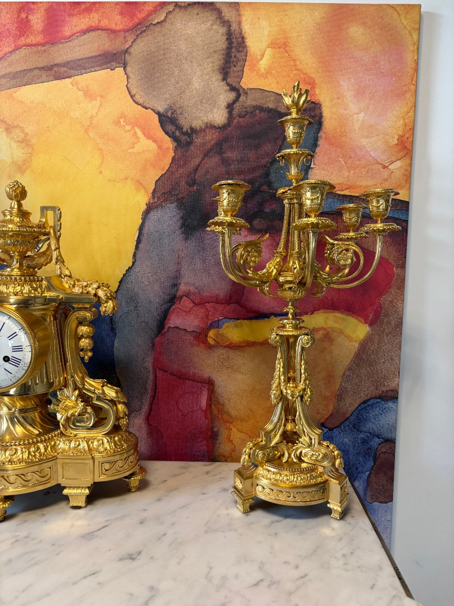 Louis XVI Ormolu Mantel With Mercury Ernest Royer-photo-3