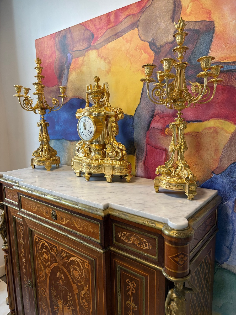 Louis XVI Ormolu Mantel With Mercury Ernest Royer-photo-4