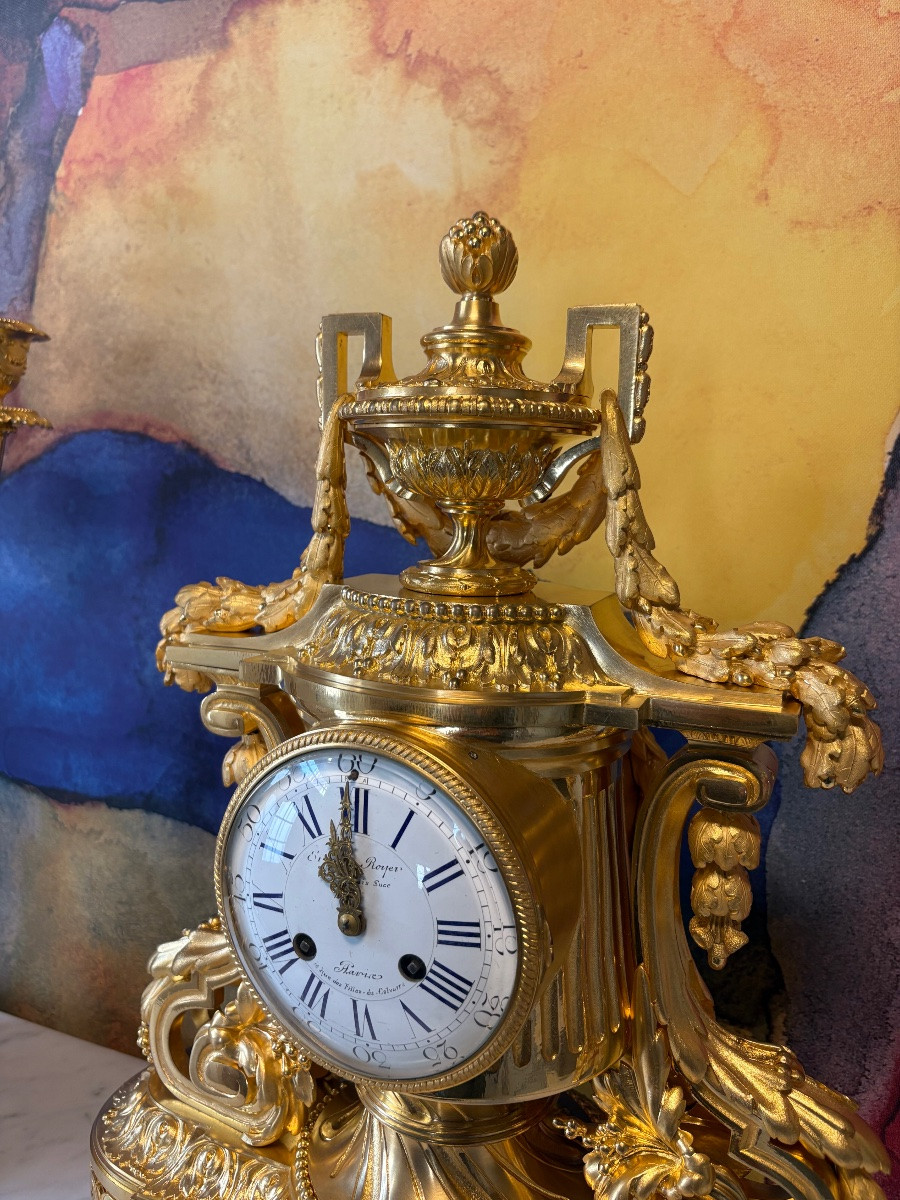 Louis XVI Ormolu Mantel With Mercury Ernest Royer-photo-1