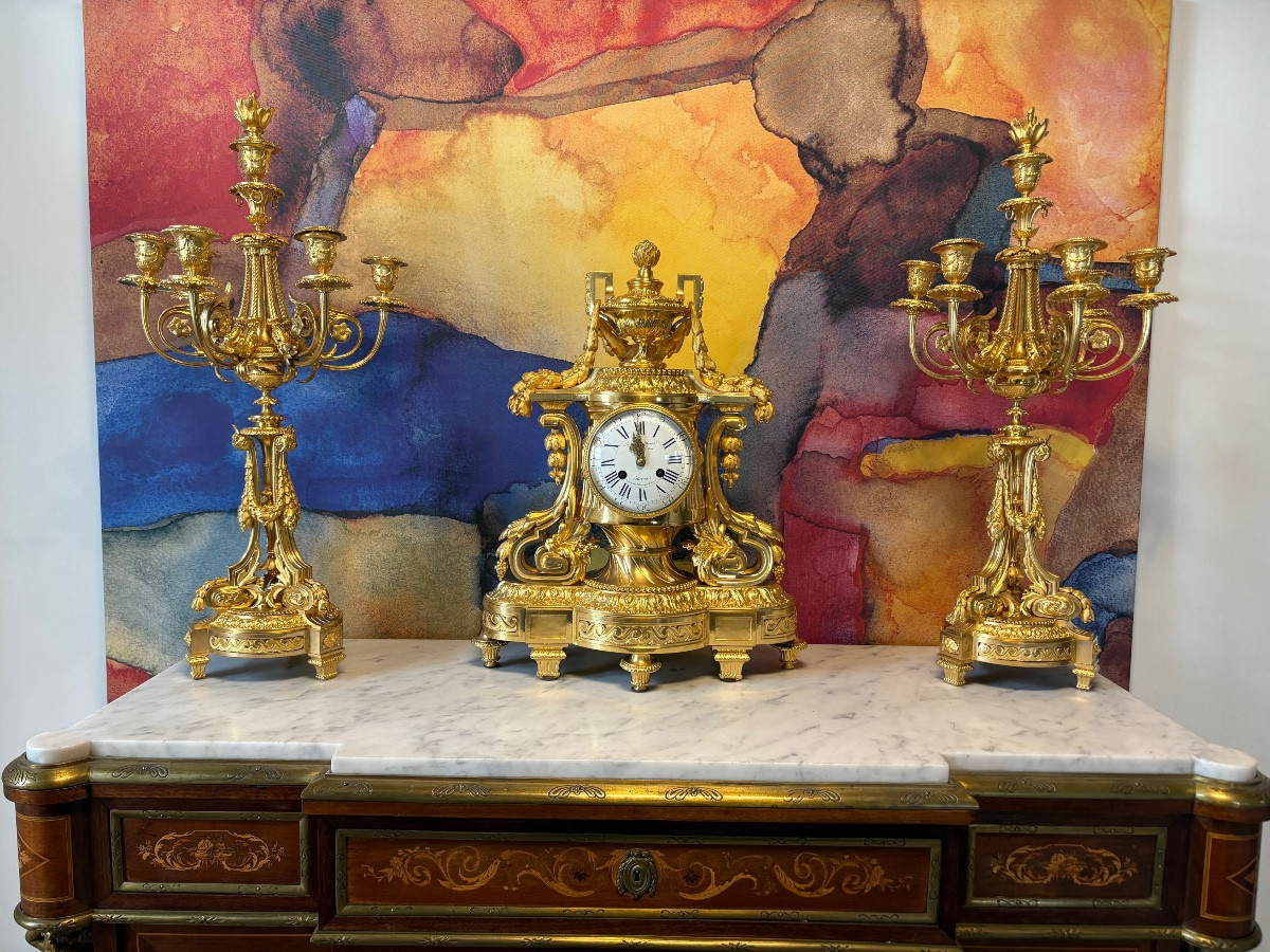 Louis XVI Ormolu Mantel With Mercury Ernest Royer