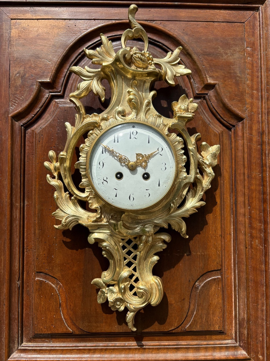 Cartel Louis XV en bronze doré 