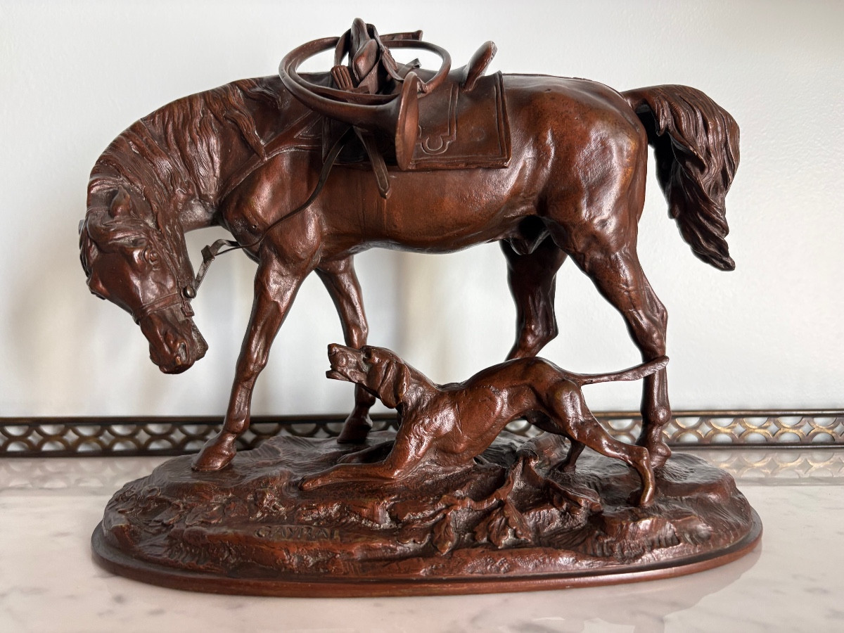Sculpture équestre bronze Paul Gayrard