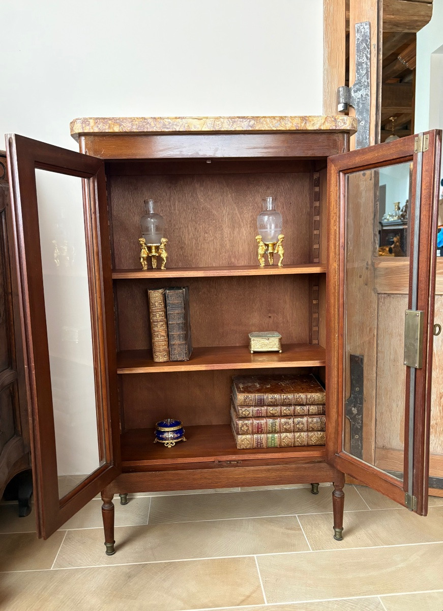Petite bibliothèque Louis XVI en acajou -photo-2