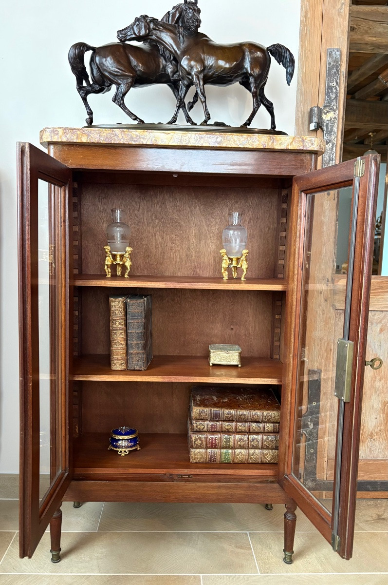 Petite bibliothèque Louis XVI en acajou -photo-3