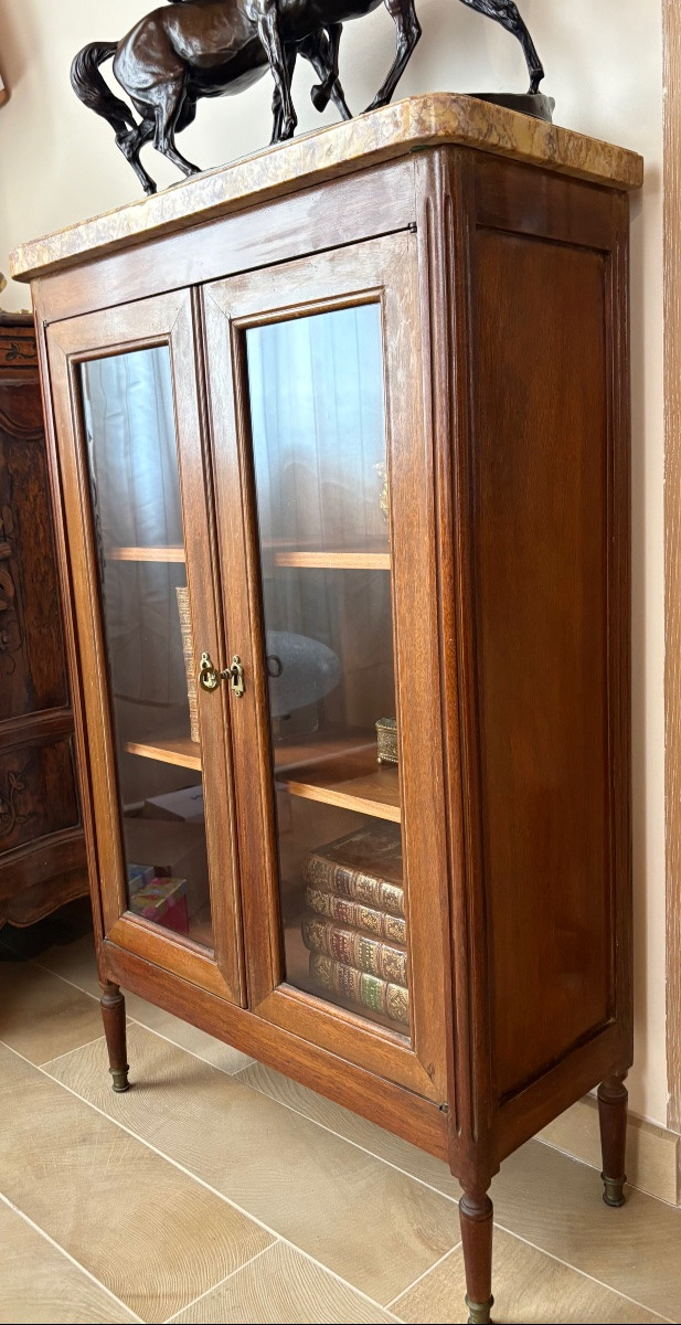 Petite bibliothèque Louis XVI en acajou -photo-2