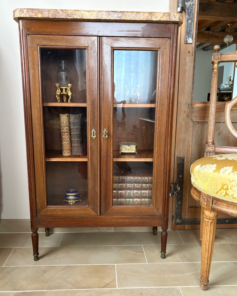 Petite bibliothèque Louis XVI en acajou 