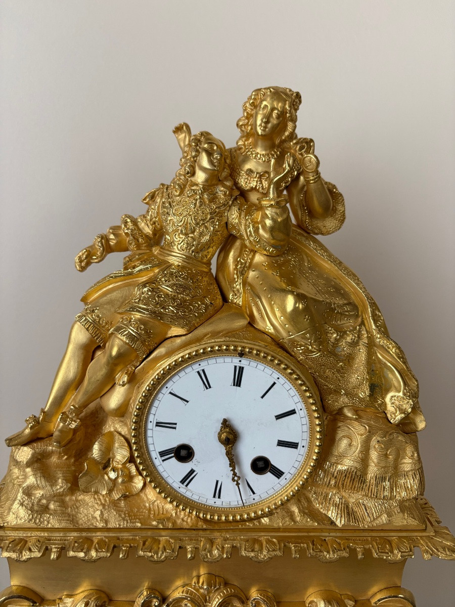 Pendule Louis XIV et Marie Thérèse d’Autriche époque Restauration -photo-3