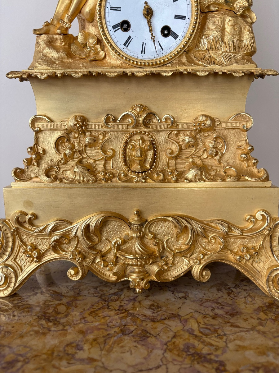 Pendule Louis XIV et Marie Thérèse d’Autriche époque Restauration -photo-3