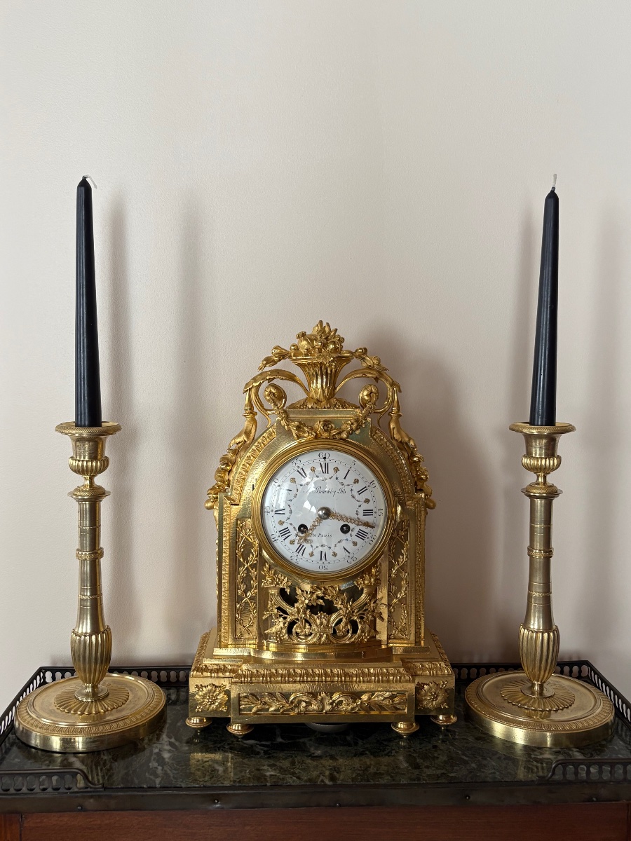 Paire de grands bougeoirs Empire Ravrio-photo-3