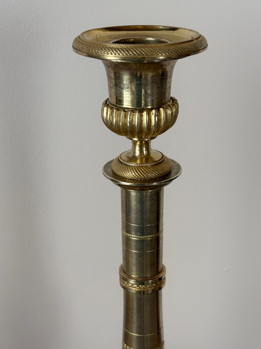 Paire de grands bougeoirs Empire Ravrio-photo-3