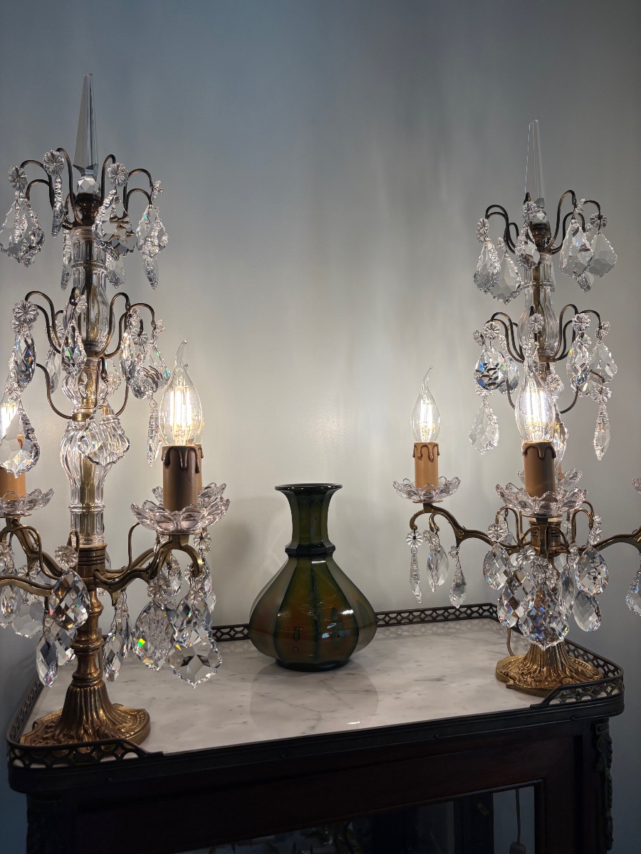 Pair Of Bohemian Lithyalin Glass Vases 1820-photo-3