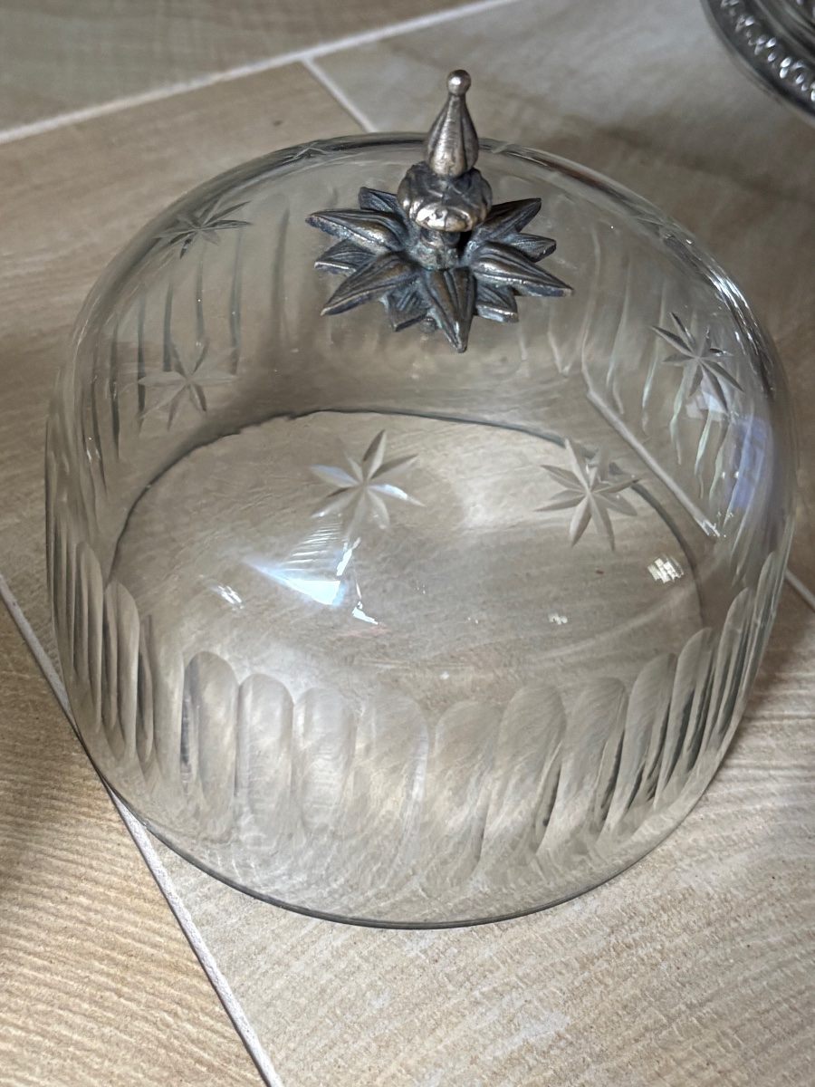 Présentoir double cloche en cristal -photo-2