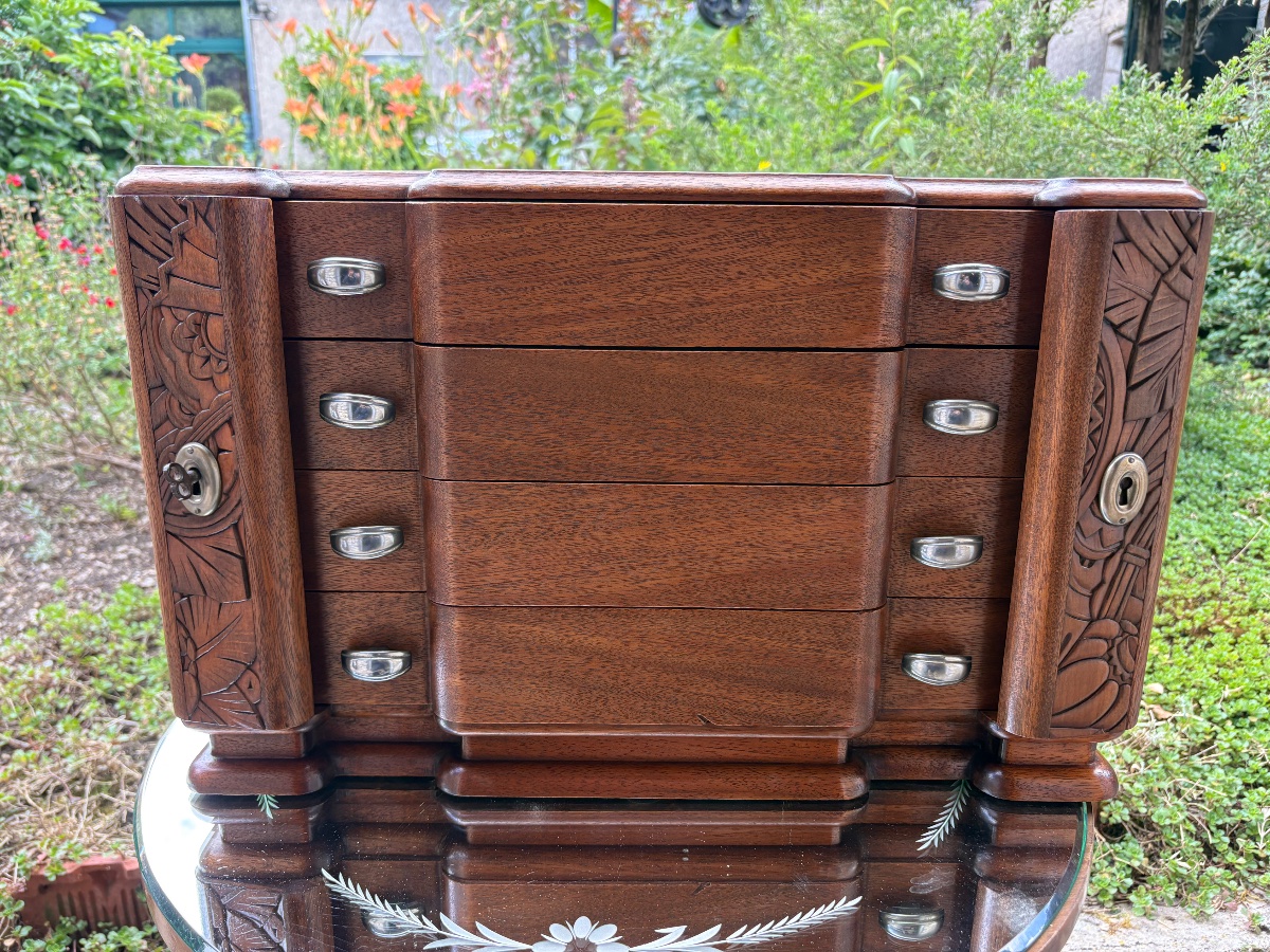 Art Deco Mahogany Household Set
