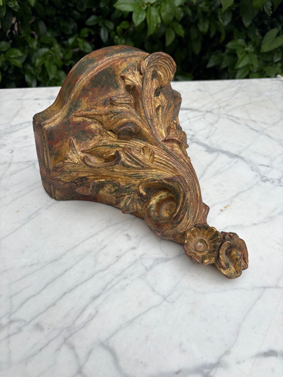 Regency-era Wall Console In Gilded Wood -photo-2