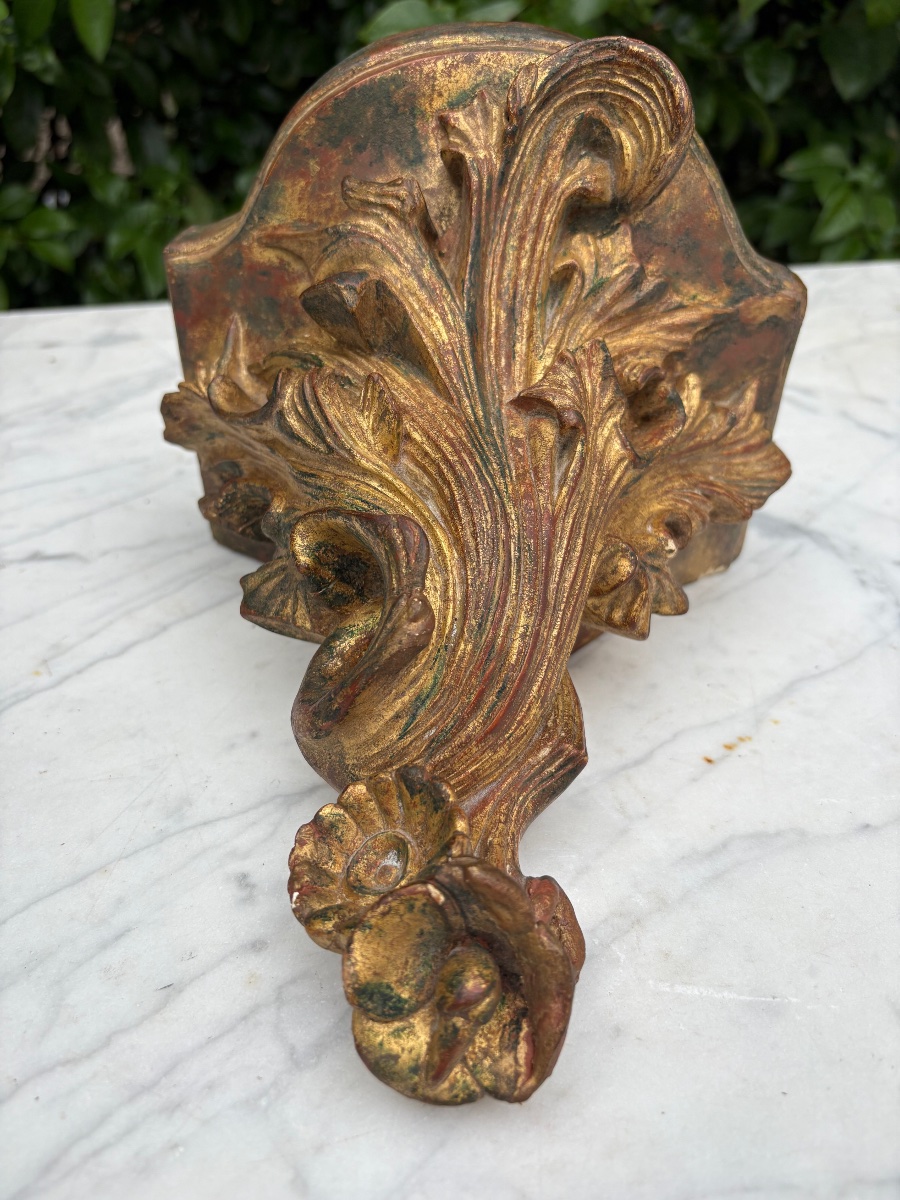 Regency-era Wall Console In Gilded Wood -photo-1