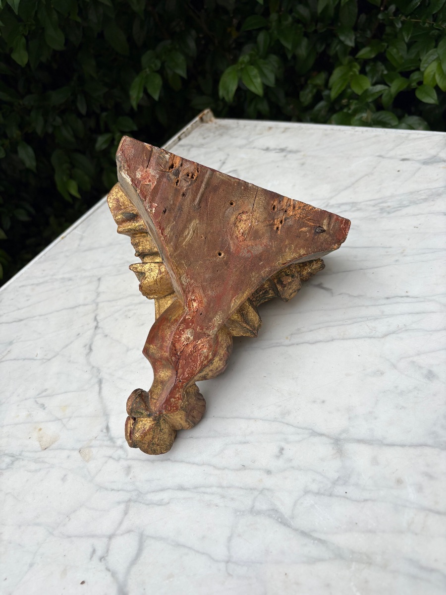 Regency-era Wall Console In Gilded Wood -photo-2