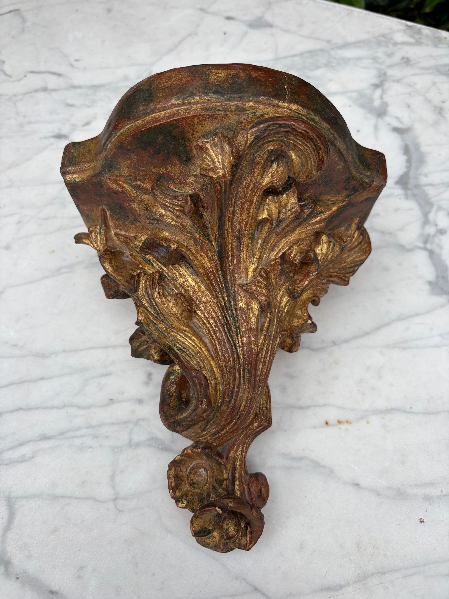 Regency-era Wall Console In Gilded Wood 