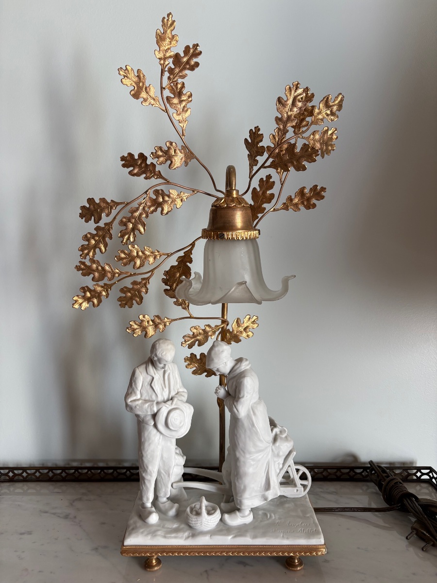 Meissen Bisque Lamp "the Angelus"