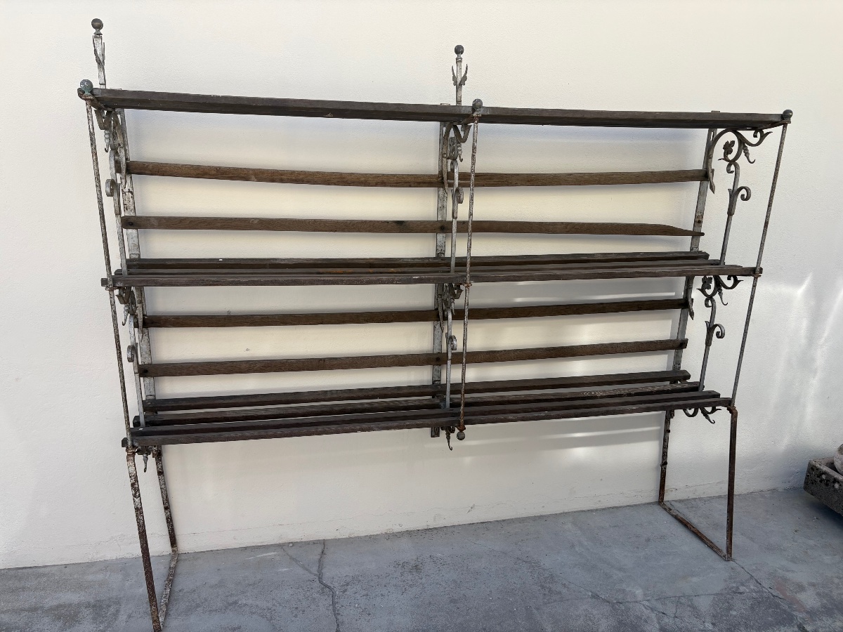 Étagère en fer forgé / grille de boulanger XIXe-photo-2