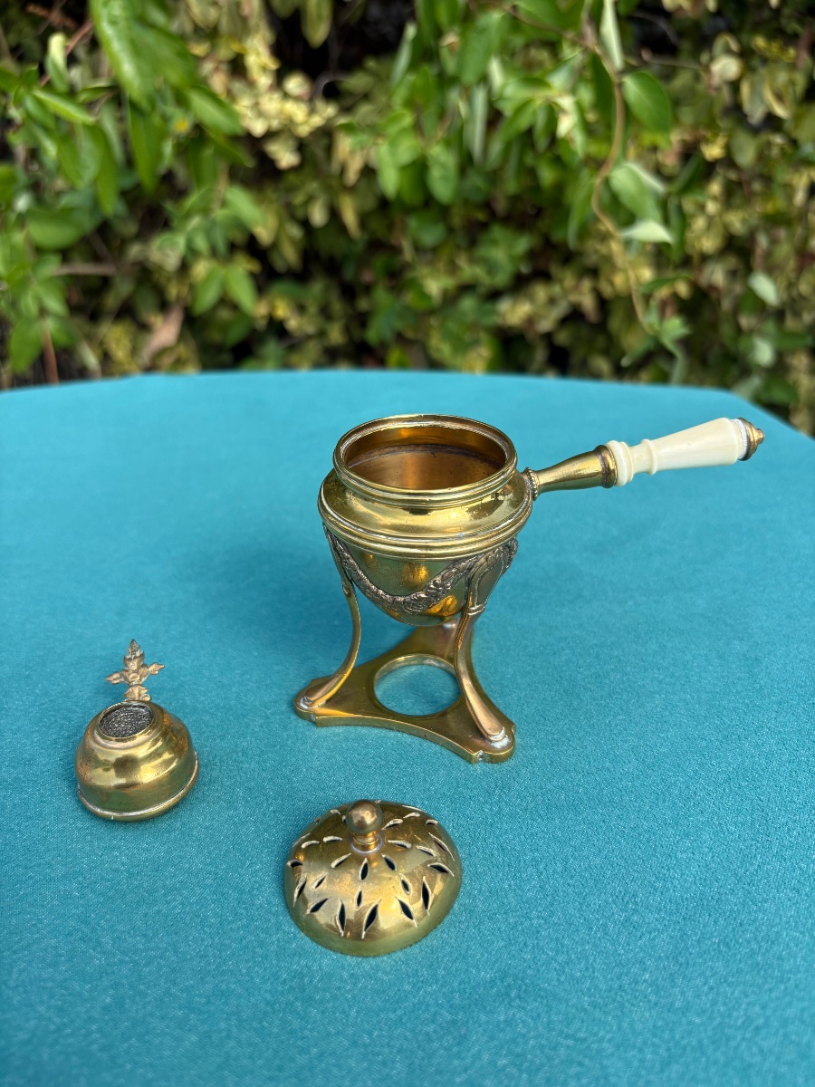 Gilded Bronze Bowl-shaped Incense Burner -photo-3