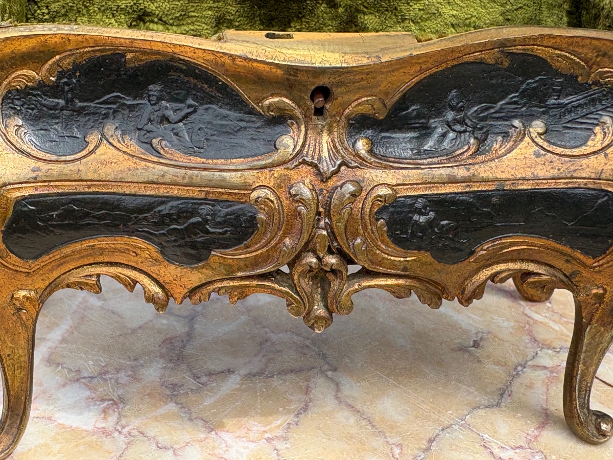 Louis XV-style Bronze Chest In The Shape Of A Scribe's Desk -photo-2
