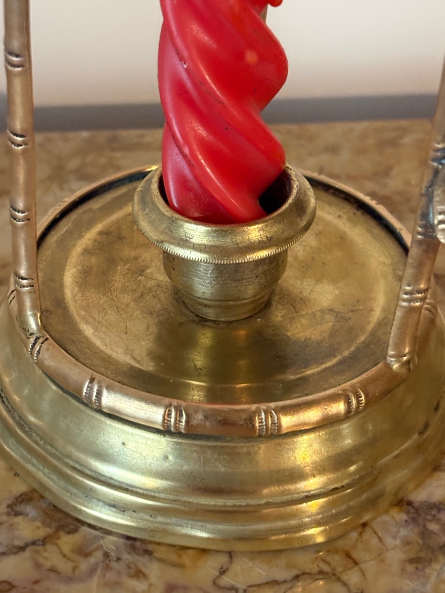 Handheld Bronze Candlestick From The Empire Period -photo-1