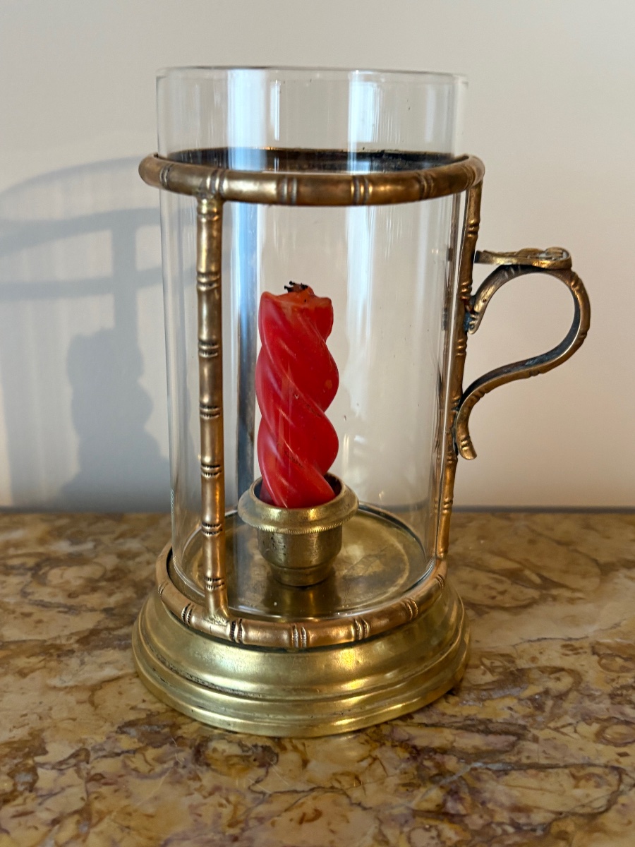 Handheld Bronze Candlestick From The Empire Period 