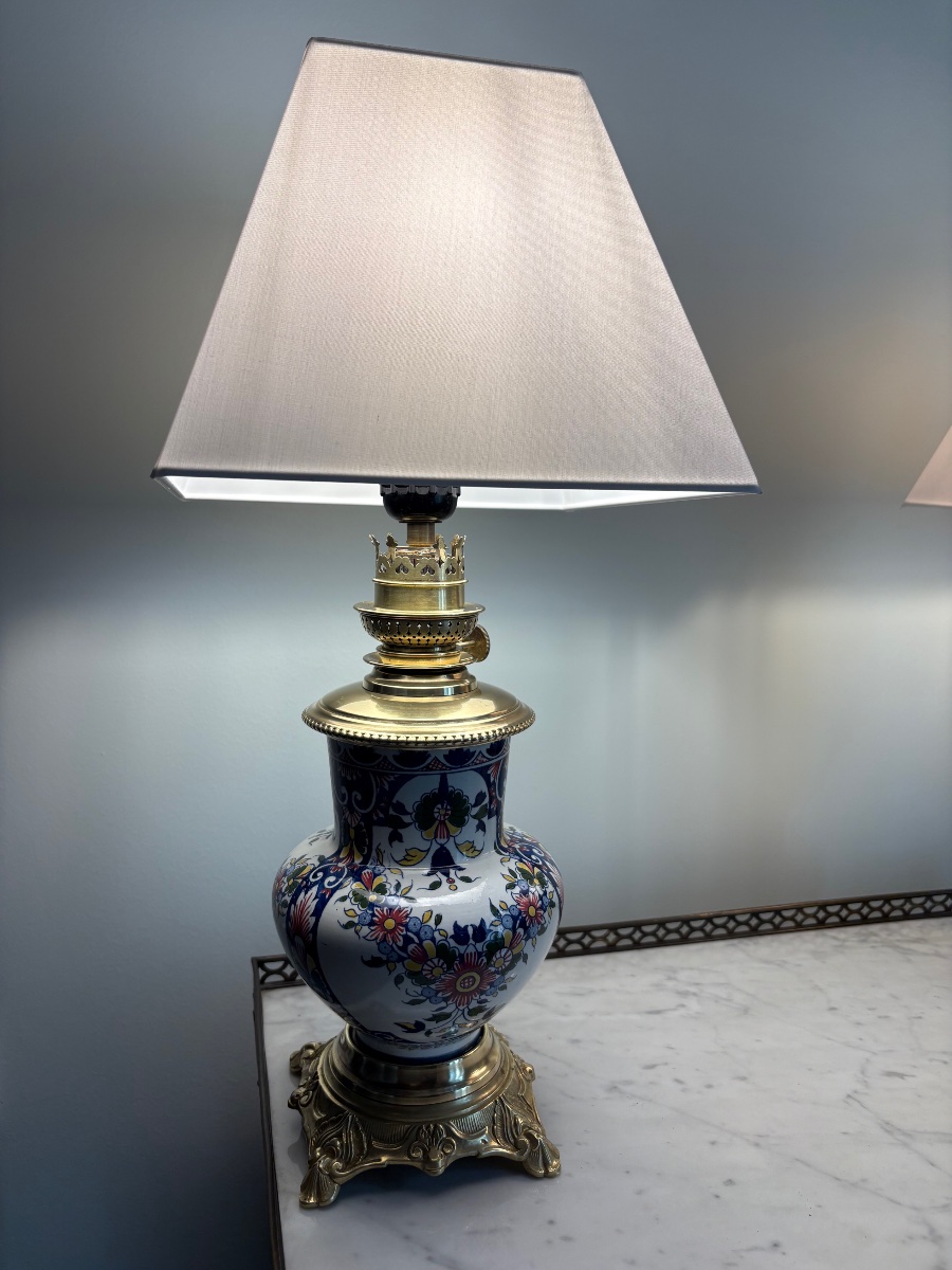 Lampes style XVIIIe sur monture bronze doré -photo-2
